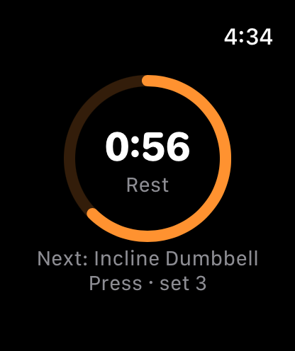 Rest timer ring on Apple Watch